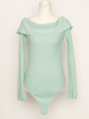 Free People Intimately NWT Long Sleeve Off Shoulder Bodysuit Green Large